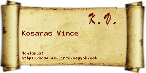 Kosaras Vince névjegykártya