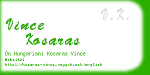 vince kosaras business card